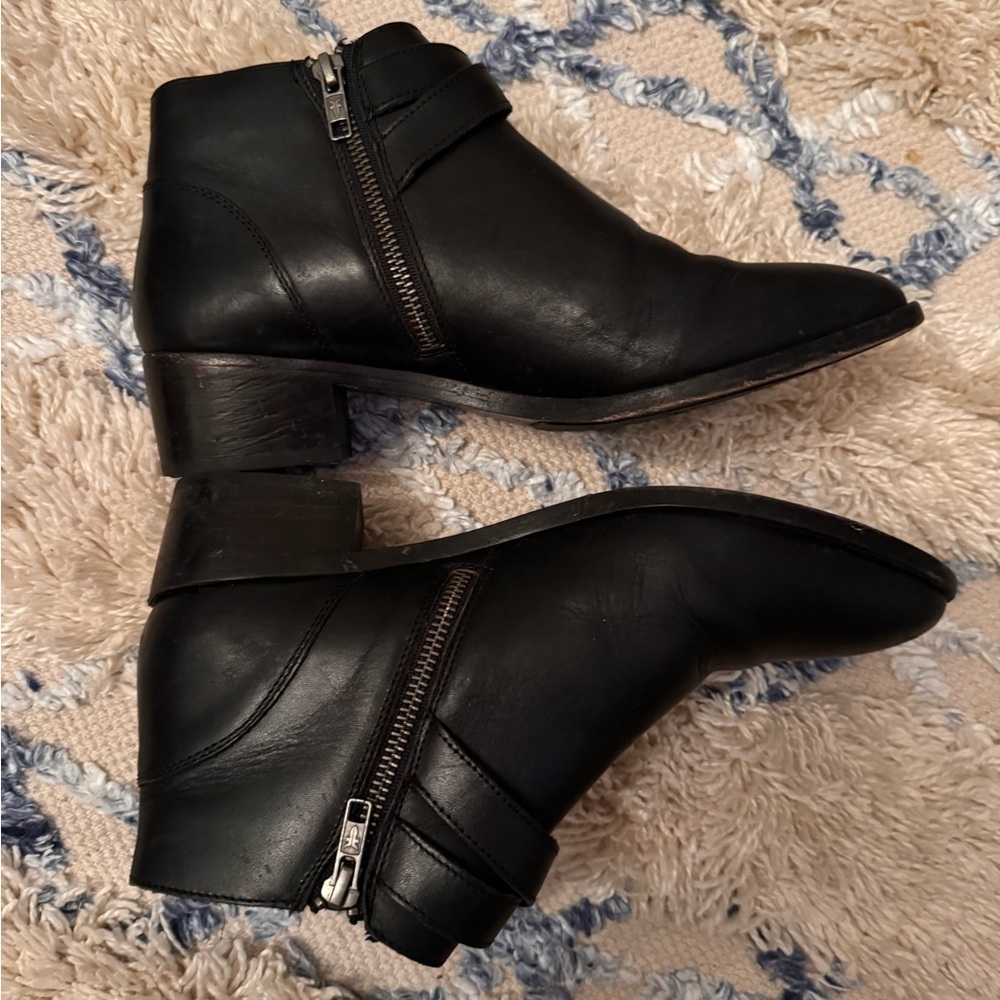 Frye Black Ankle Boots with Silver Buckles - Picture 3 of 11